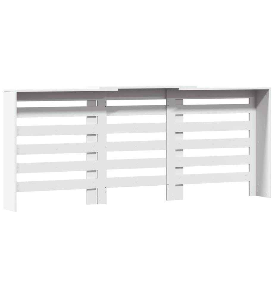 Cache-radiateur blanc 205x21,5x83,5 cm bois d'ingénierie