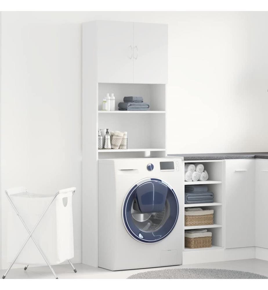 Meuble de machine à laver blanc bois d'ingénierie