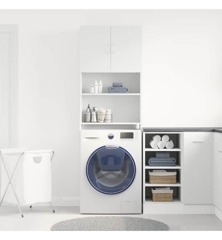 Meuble de machine à laver blanc bois d'ingénierie