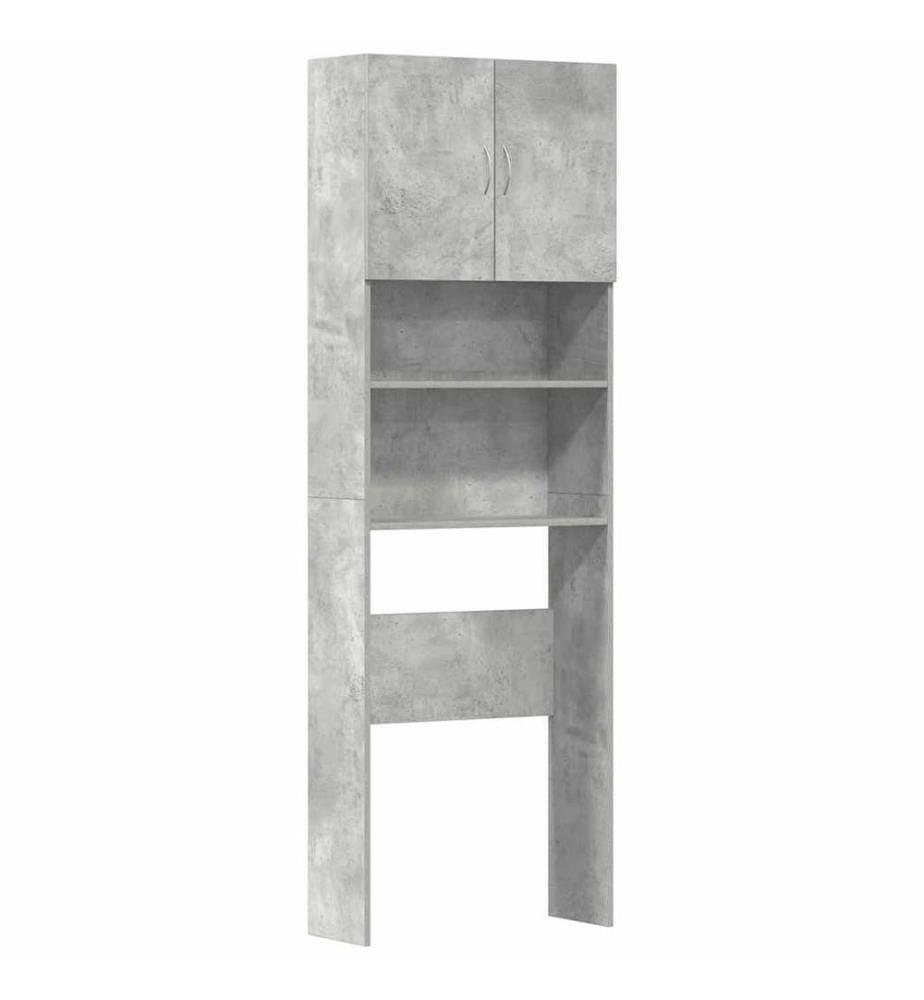 Meuble de machine à laver gris béton bois d'ingénierie