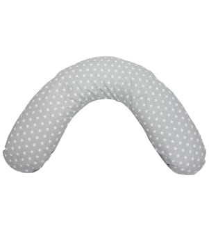 Coussin d'allaitement étoiles gris & gris uni