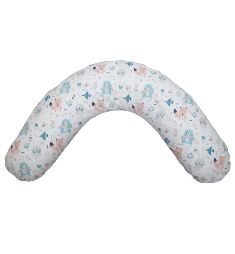 Coussin d'allaitement animaux de la forêt turquoise