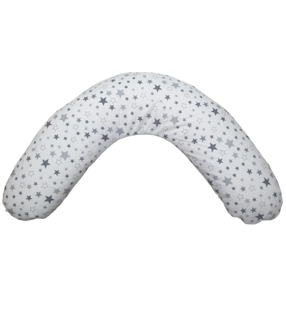 Coussin d'allaitement étoiles grises