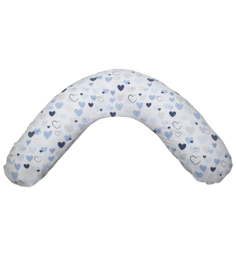 Cuscino da allattamento cuori blu