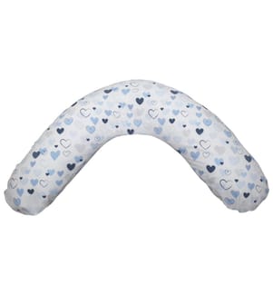 Coussin d'allaitement coeurs bleues