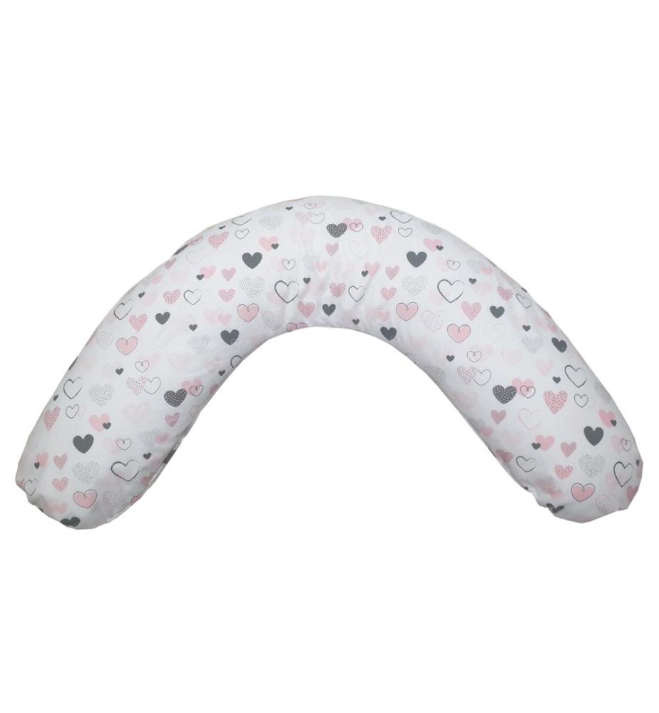 Coussin d'allaitement coeurs roses