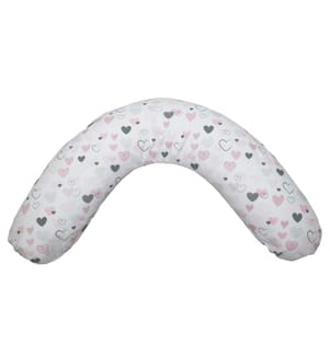 Coussin d'allaitement coeurs roses