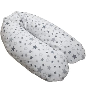 Housse pour le coussin d'allaitement étoiles grises