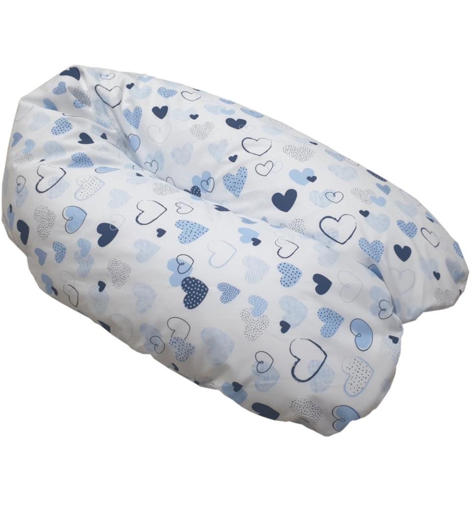 Copricuscino allattamento cuori blu