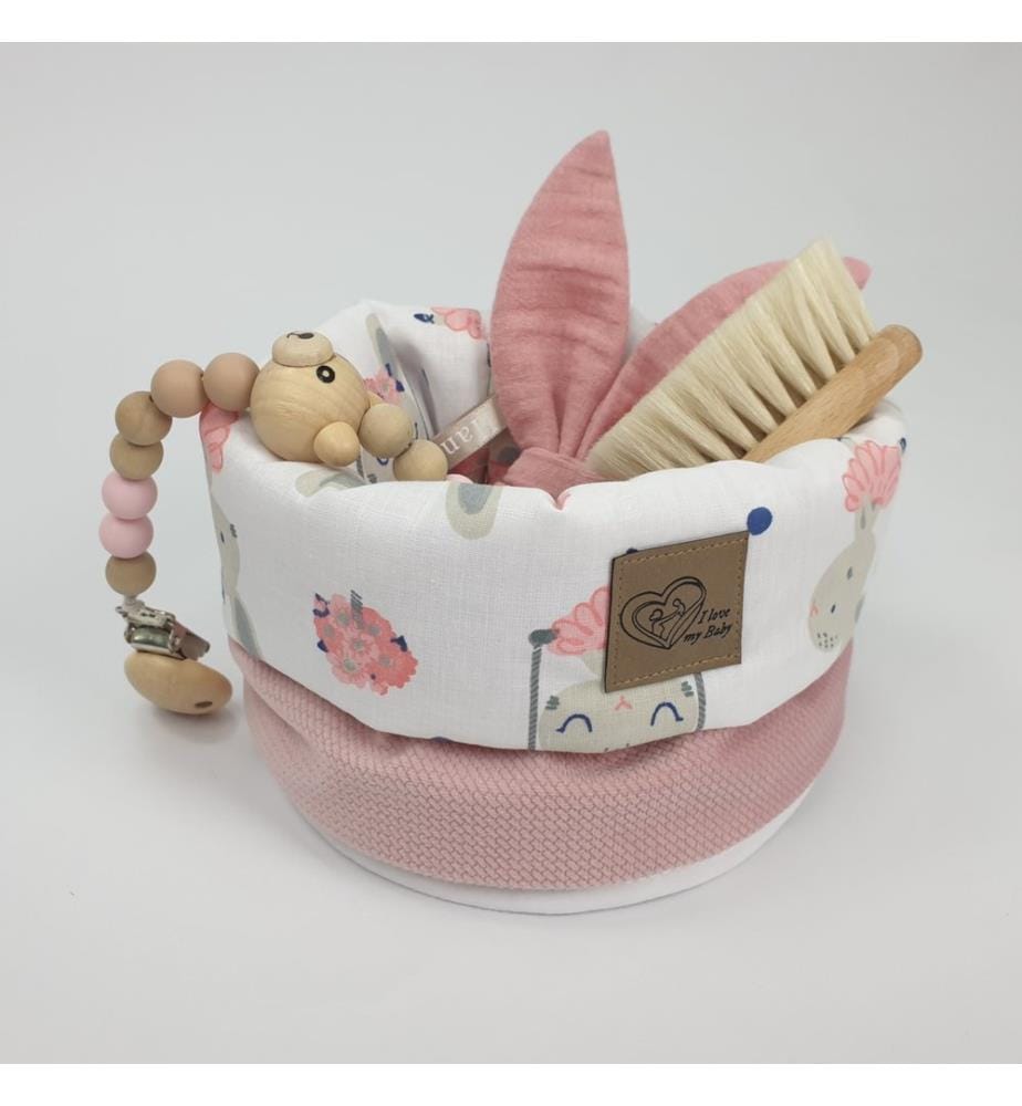 Dekokorb Hase rosa