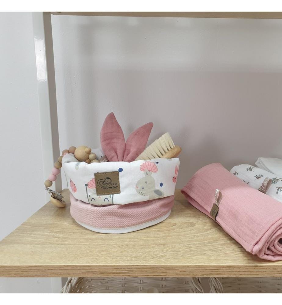 Dekokorb Hase rosa