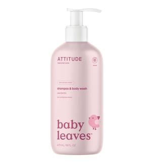 2en1 Shampoing et gel nettoyant sans fragrance BabyLeaves, 473ml