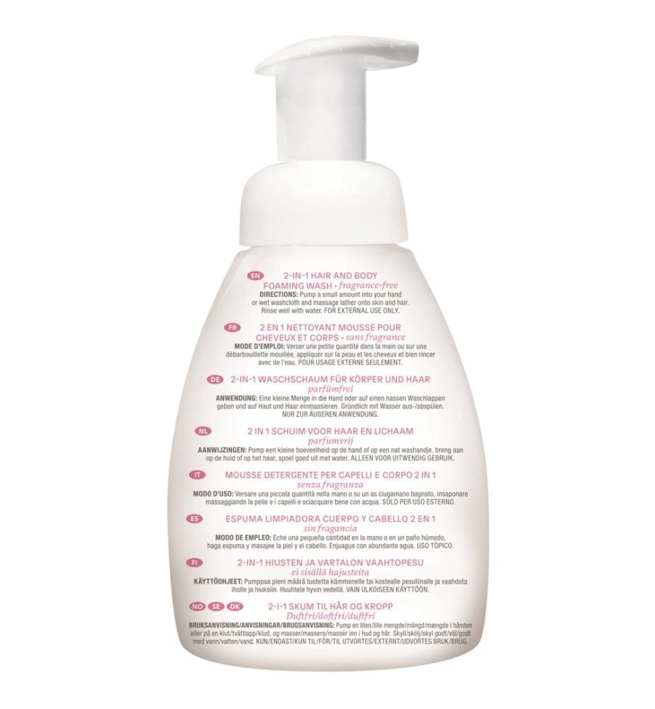 2en1 Nettoyant mousse pour cheveux et corps sans fragrance BabyLeaves, 295ml