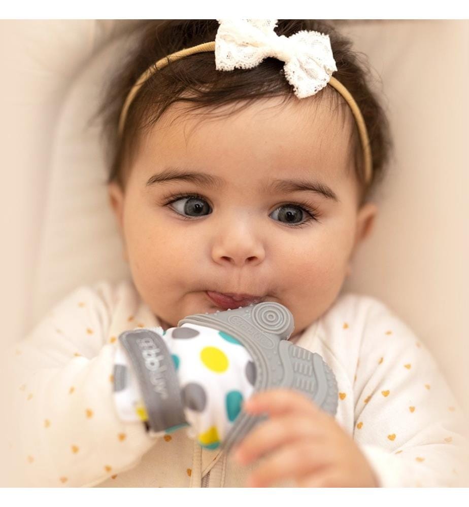 Glüv Mitaine de dentition pour bébé gris