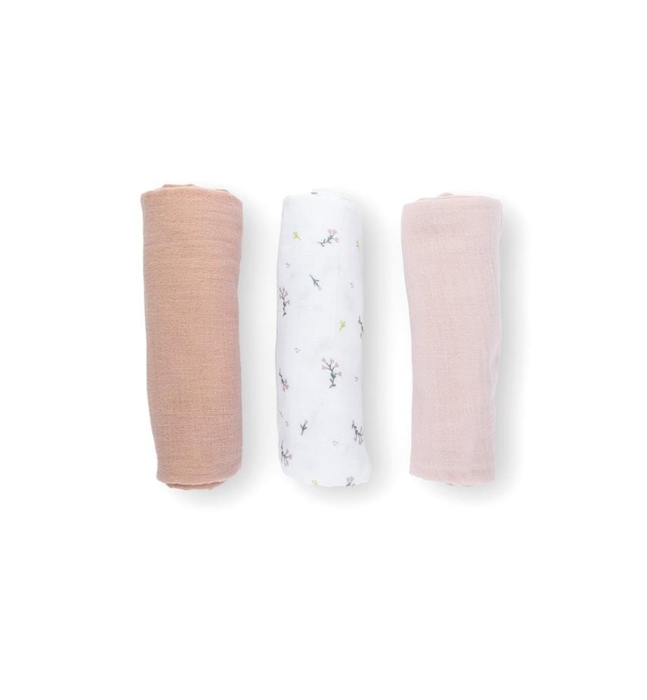 Mulltücher 3er Pack Lovely Flower pink