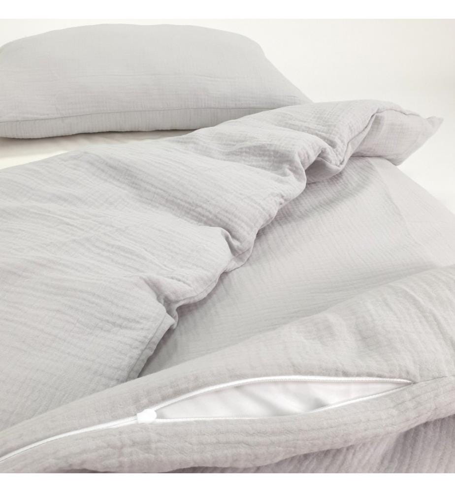 Set de literie coton gris