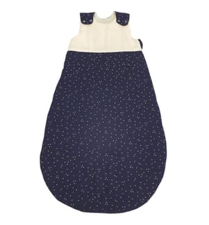 Ganzjahresschlafsack Baumwolle 110 cm ecru-blau