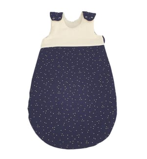 Ganzjahresschlafsack Baumwolle 60 cm ecru-blau