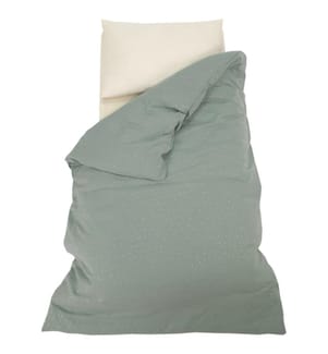Set de literie coton écru-vert