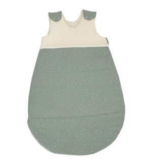 Ganzjahresschlafsack Baumwolle 110 cm ecru-grün