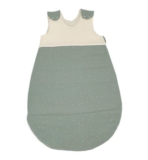 Ganzjahresschlafsack Baumwolle 70 cm ecru-grün