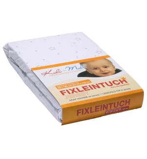 KULI-MULI Fixleintuch Jersey Stern silber 35 x 80 cm