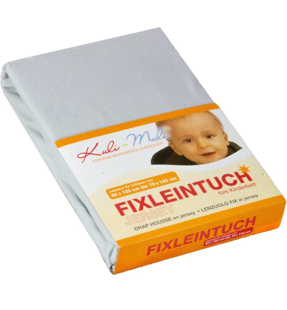 KULI-MULI Fixleintuch Jersey hellgrau 35 x 80 cm