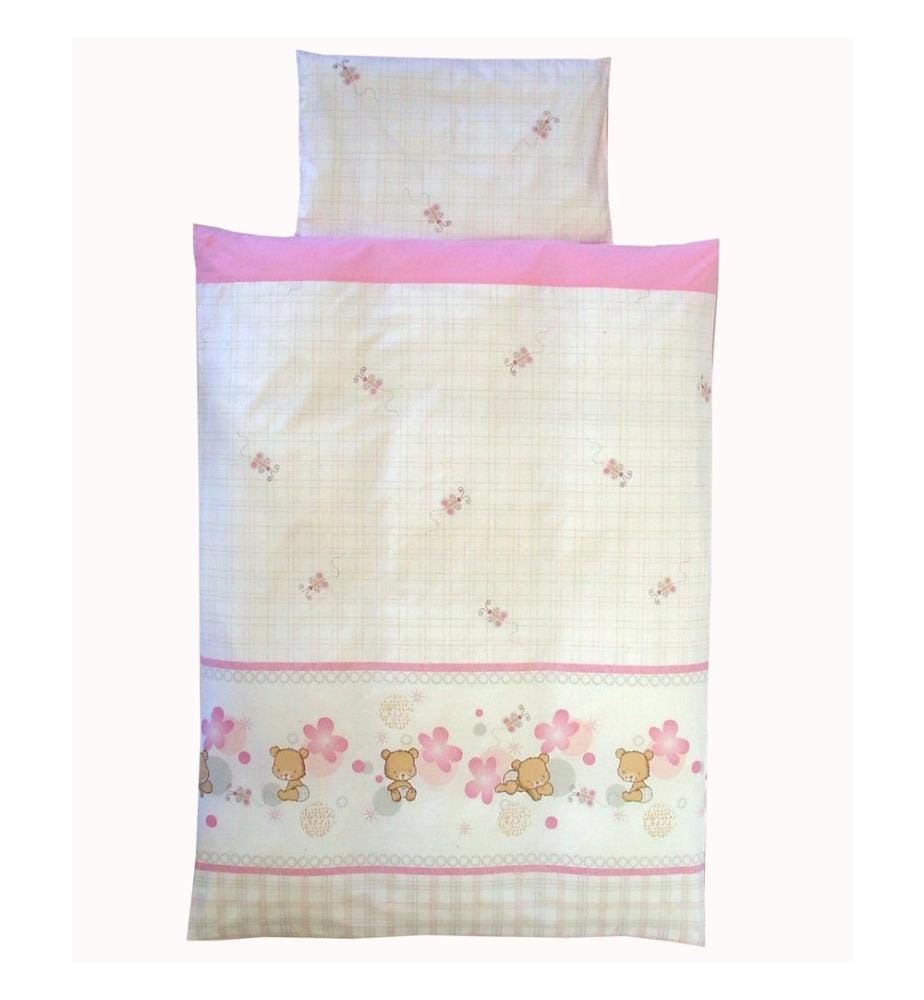 KULI-MULI Linge de lit Little Bears rose 80 x 80 cm