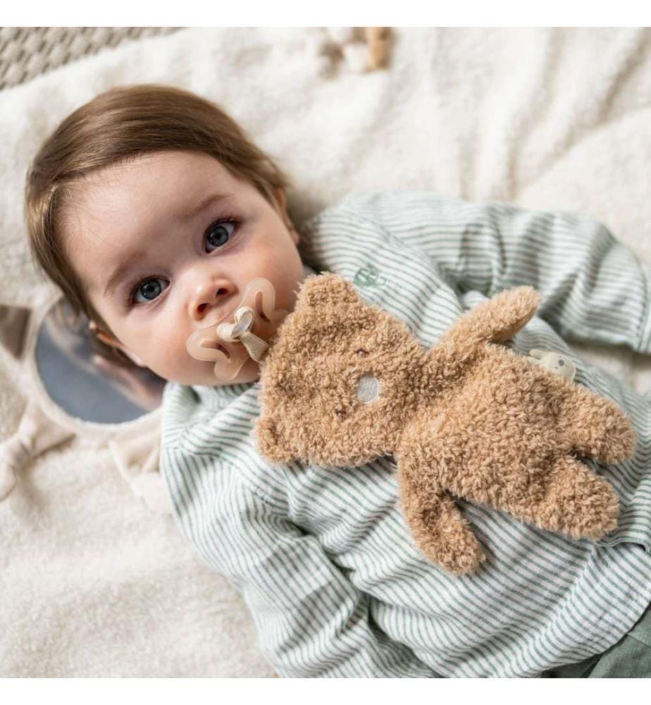 Teddy Kuscheltuch mit Schnullerhalter Bär