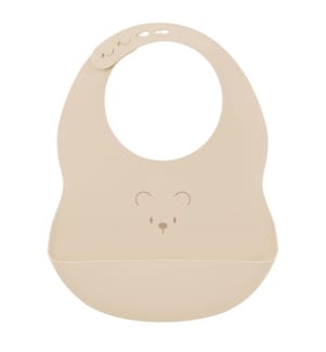 SILIKON Lätzchen Bär beige