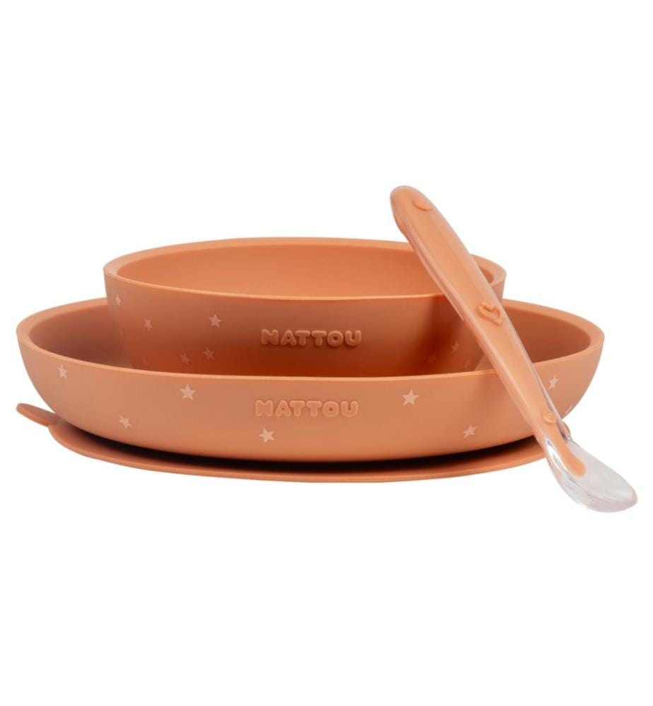 SILICONE Set de vaisselle 3 pcs. terracotta