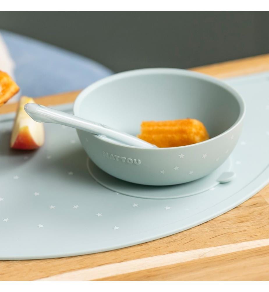 SILICONE Set de vaisselle avec set de table menthe