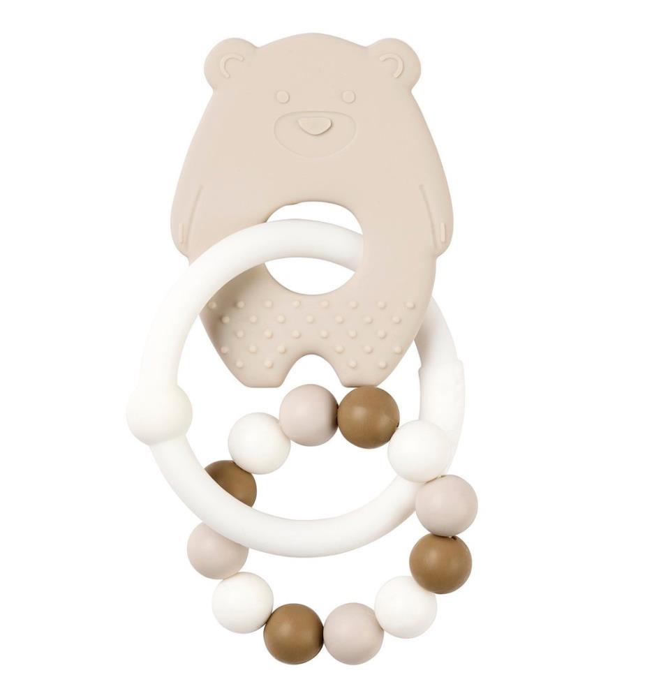 SILIKON Beissring Bär weiss-beige