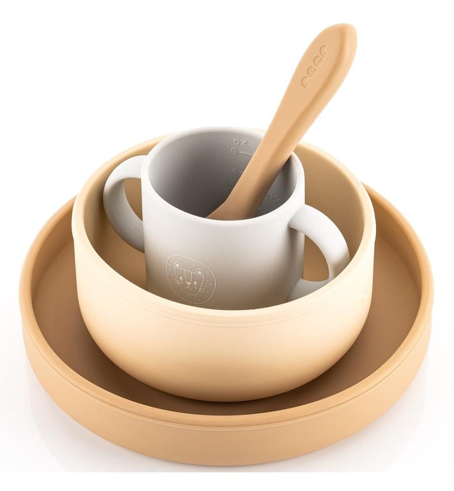 Silikongeschirrset 4-teilig beige
