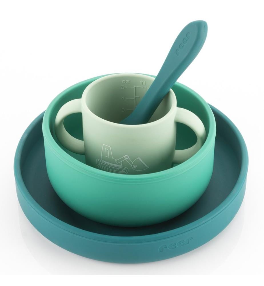Ensemble de vaisselle en silicone de 4 pcs. Vert
