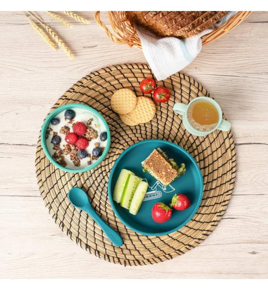 Ensemble de vaisselle en silicone de 4 pcs. Vert