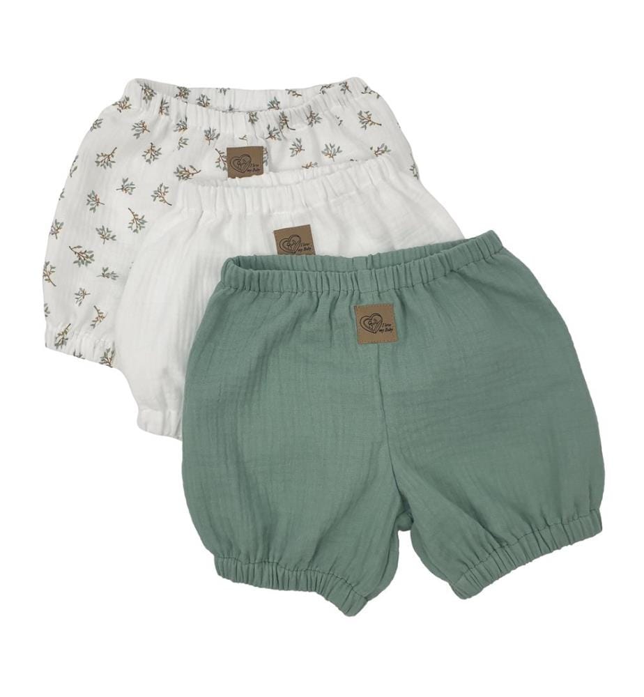 Culotte bouffante courte 3 pcs. vert