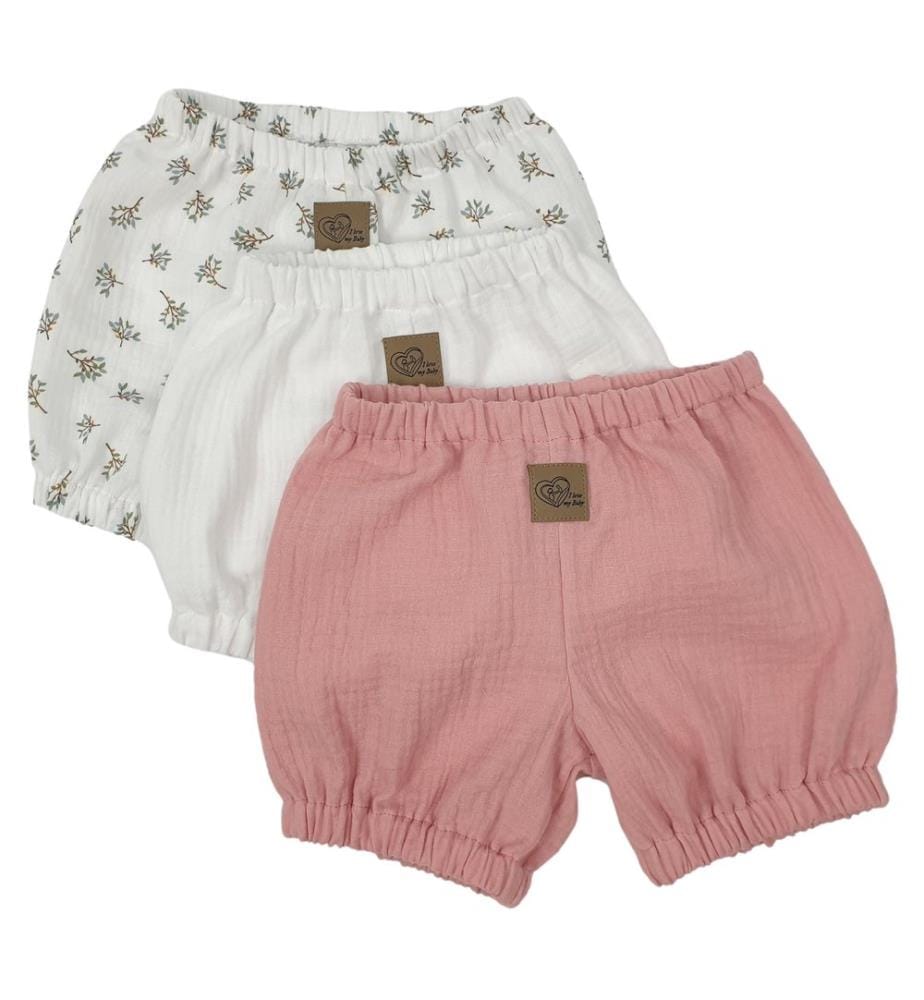 Pump shorts set of 3 pink