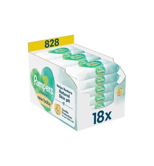 PAMPERS - Lingettes humides Harmonie New Baby Paquet de 18 / 828 pièces
