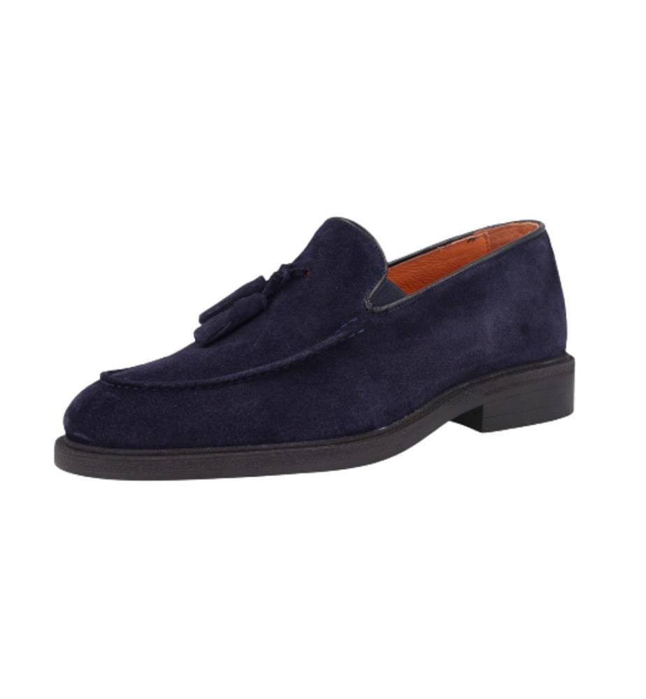 Mocassins en daim bleu