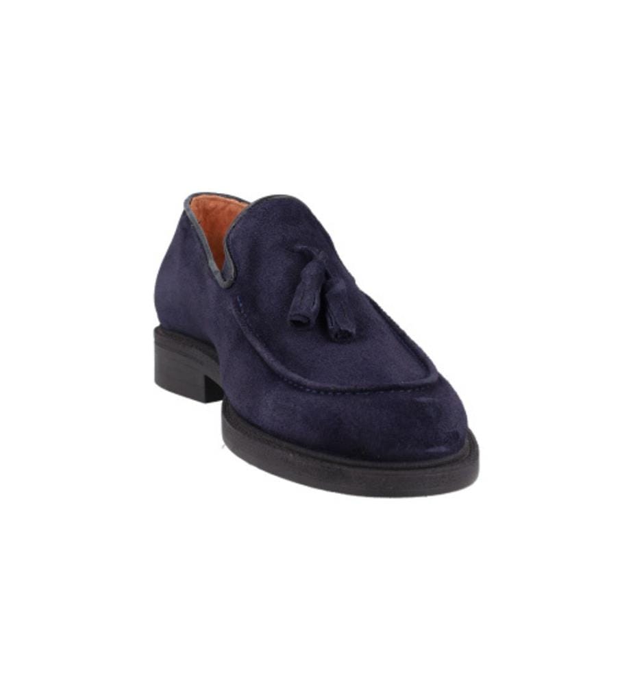 Mocassins en daim bleu