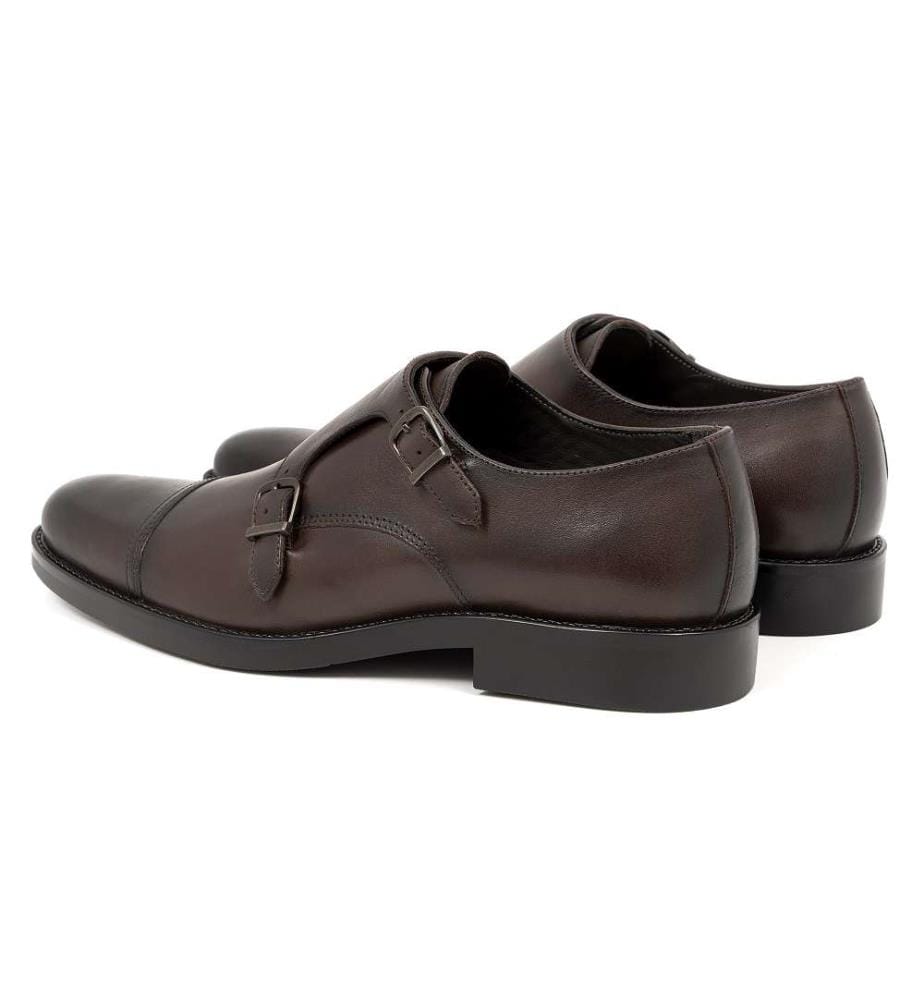Leder-Monkstrap - Hellbraun