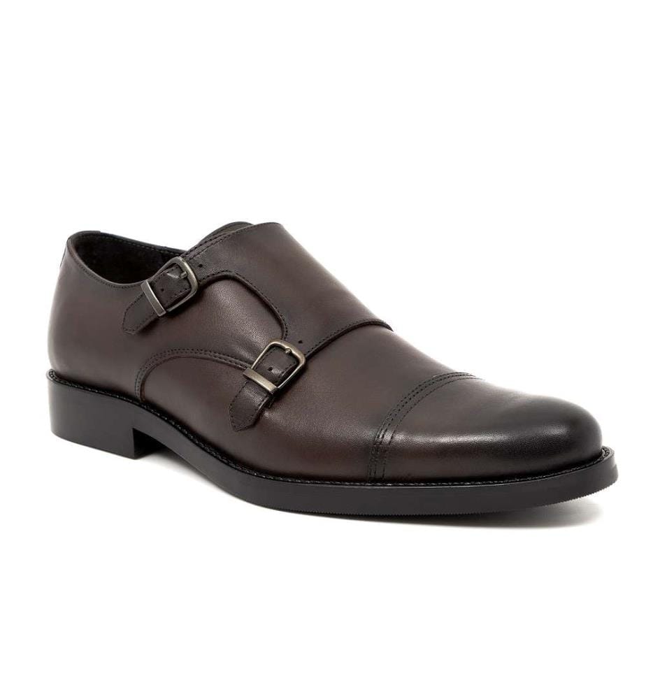 Leder-Monkstrap - Hellbraun