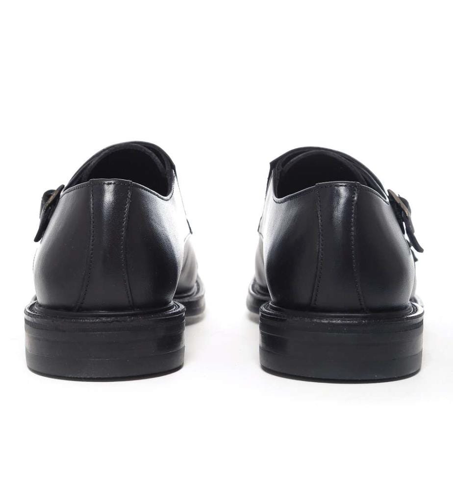 Leder-Monkstrap - Schwarz
