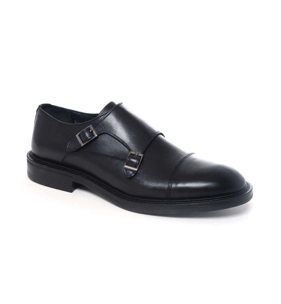 Leder-Monkstrap - Schwarz