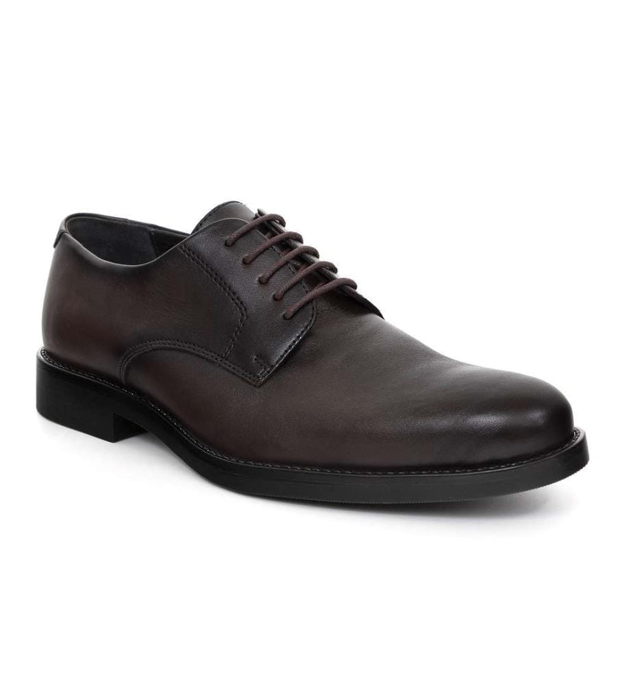 Derby en cuir - Marron