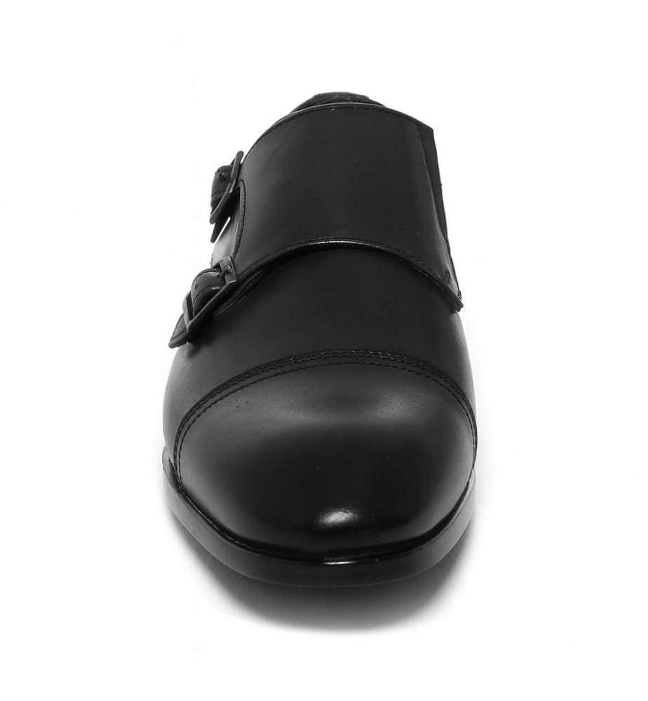 Leder-Monkstrap - Schwarz