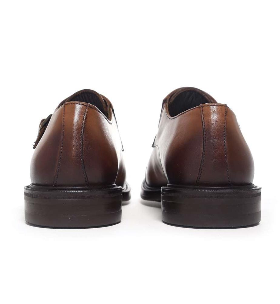 Leder-Monkstrap - Hellbraun