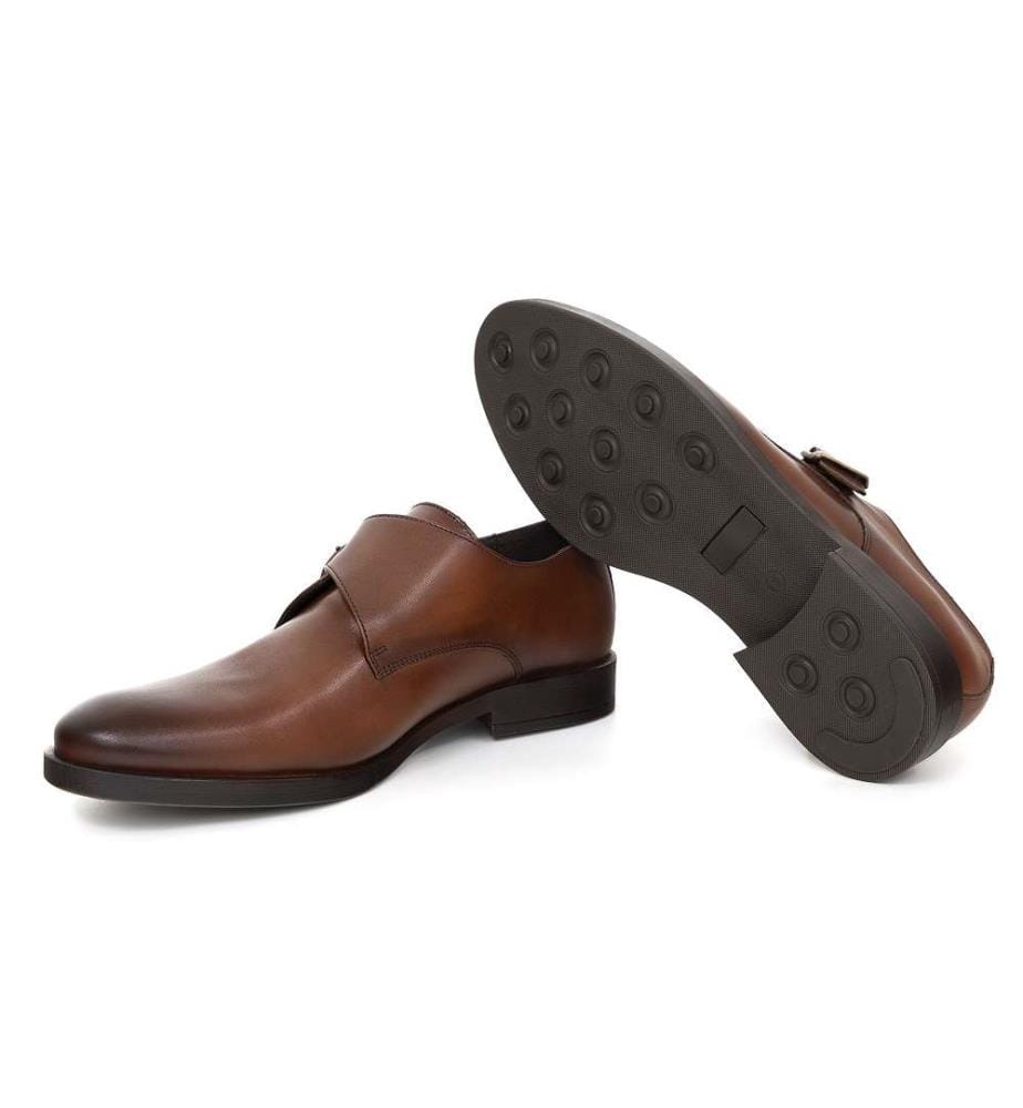 Leder-Monkstrap - Braun