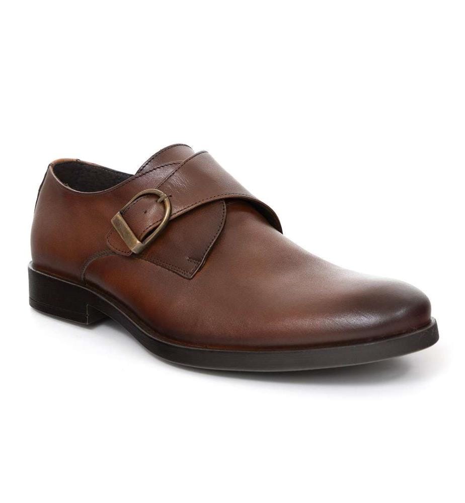 Leder-Monkstrap - Braun